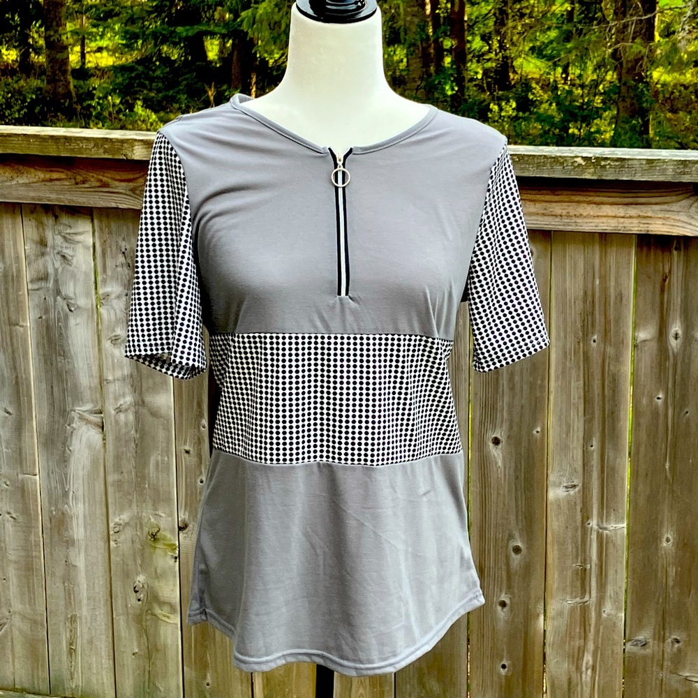 Grey & White Gingham Shirt NWOT